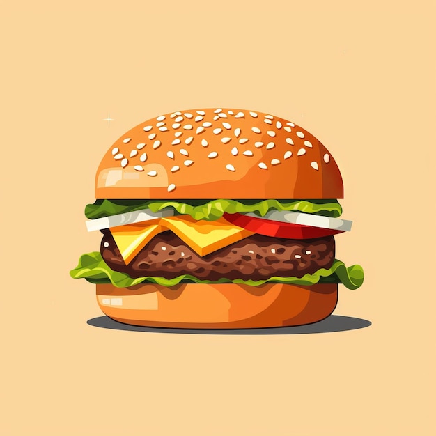 Ilustração realista de hambúrguer com queijo