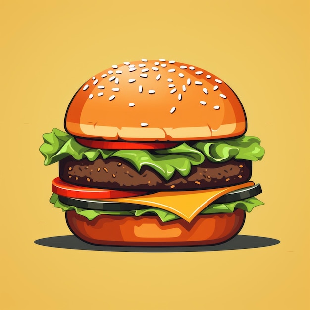Ilustração realista de hambúrguer com queijo
