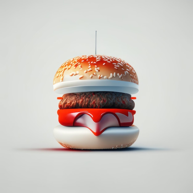 Foto ilustração realista de ícone de hambúrguer 3d