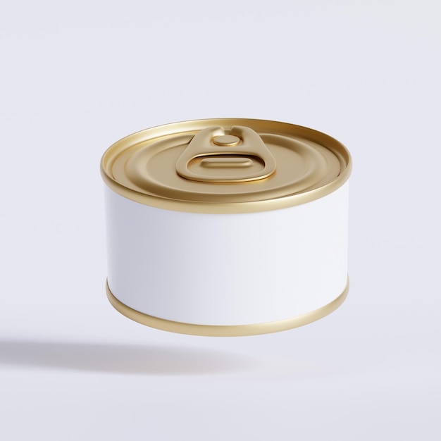 Ilustração realista de renderização 3D de alimentos em lata
