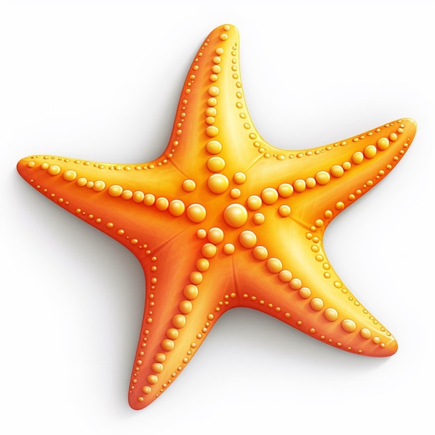 Ilustração realista de uma estrela-do-mar com muitos pequenos pontos generativos ai