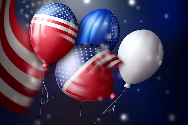 Ilustração realista do dia da independência de 4 de julho