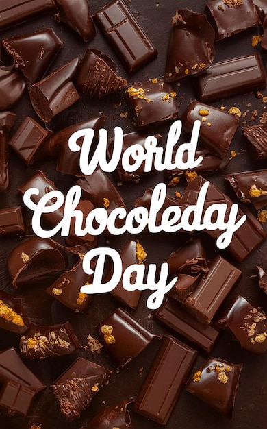 Foto ilustração realista do dia mundial do chocolate com chocolate