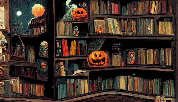 Ilustração realista do festival de halloween. Imagens da noite de Halloween para ilustração de papel de parede. 3D.