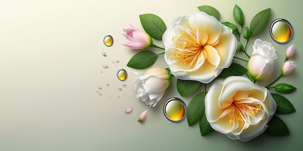 Ilustração realista floral da natureza da flor de Alamanda e folhas