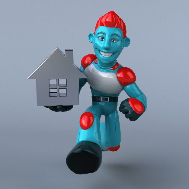 Ilustração Red Robot 3D