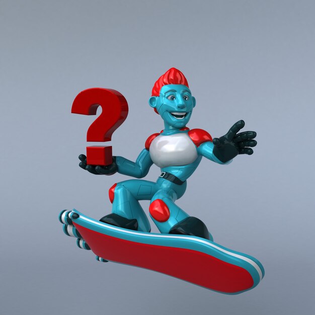 Ilustração Red Robot 3D