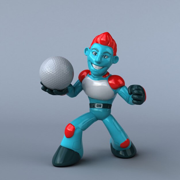 Ilustração Red Robot 3D