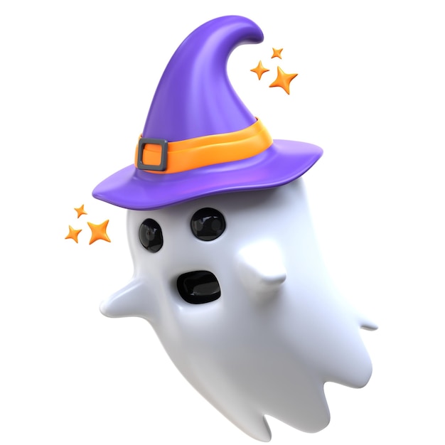 ilustração renderização 3d festa de halloween fantasma