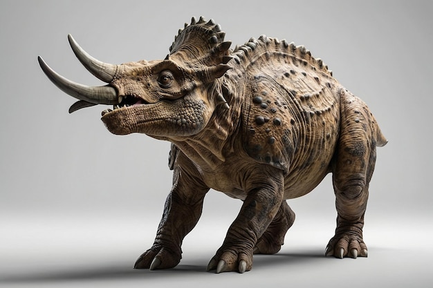 Ilustração renderizada em 3D do Triceratops