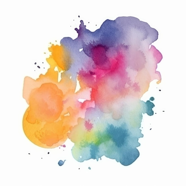 Ilustração respingo de tinta aquarela abstrata AI GenerativexA