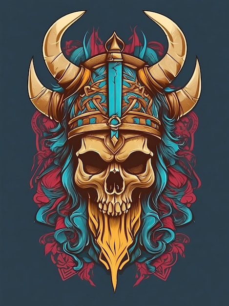 ilustração rosto mal morte crânio design de camiseta