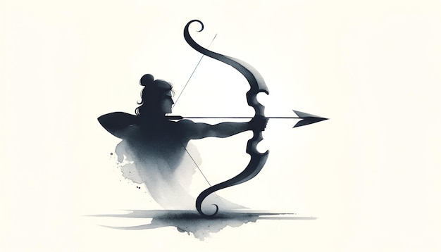 Ilustração simples de aquarela para ram navami com o senhor rama com um arco e flecha