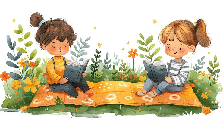 ilustração simples de livros infantis