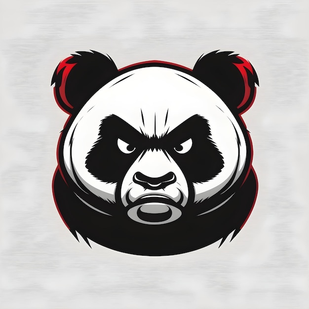 Ilustração simples do logotipo do panda zangado