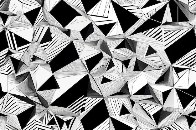 Ilustração simples em preto e branco Padrão de fundo geométrico abstrato