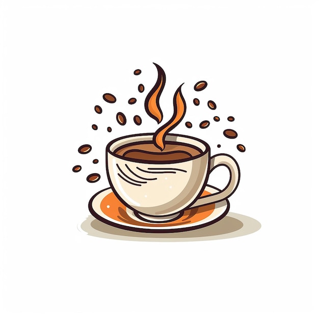 ilustração sobre a xícara de café