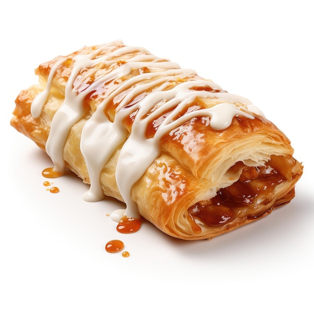 ilustração strudel de maçã branco bg