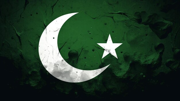 Ilustração usando a bandeira do Paquistão como papel de parede do Dia da Independência