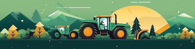 ilustração veículo trator para farmpremium vector