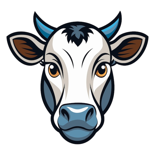 Ilustração vetorial da cabeça de vaca