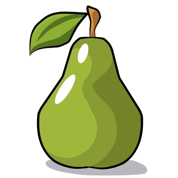 Ilustração vetorial da fruta de pêra verde