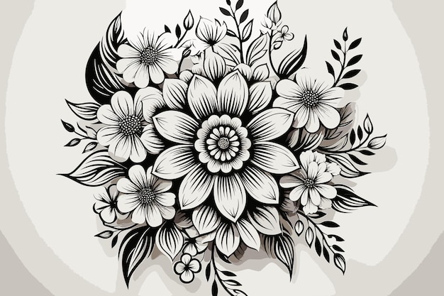 Ilustração vetorial de arte abstrata Textura floral Ilustração vectorial desenhada à mão Óleo em lona