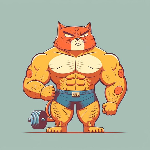 Ilustração vetorial de Bodybuilding Cat