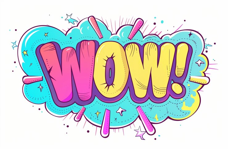 Foto ilustração vetorial de bolhas de fala vibrant wow