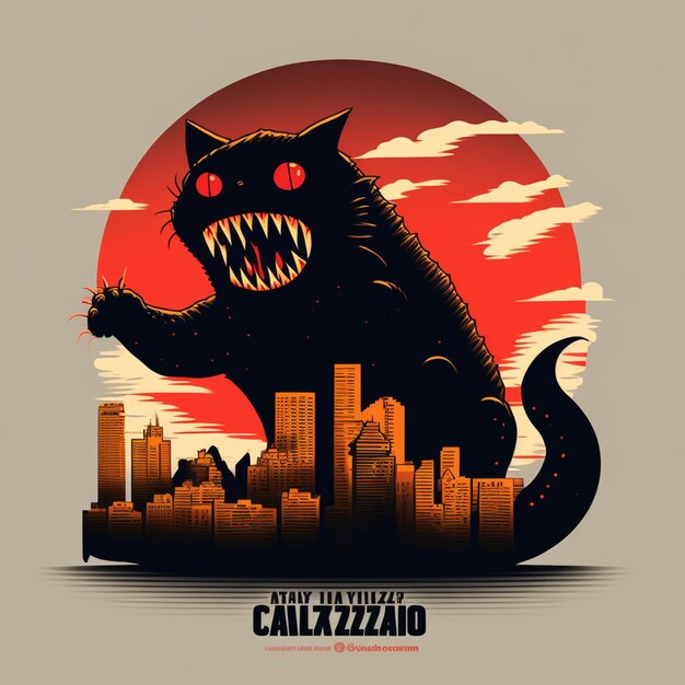 Ilustração vetorial de Catzilla