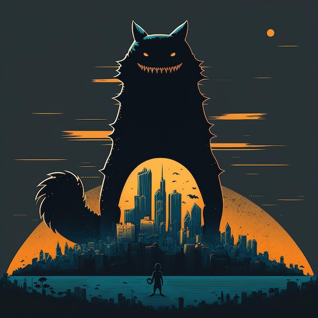 Ilustração vetorial de Catzilla