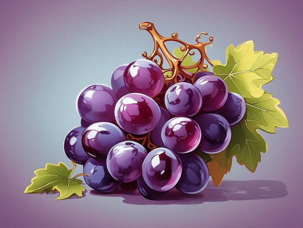 Ilustração vetorial de clipart de uva isolada