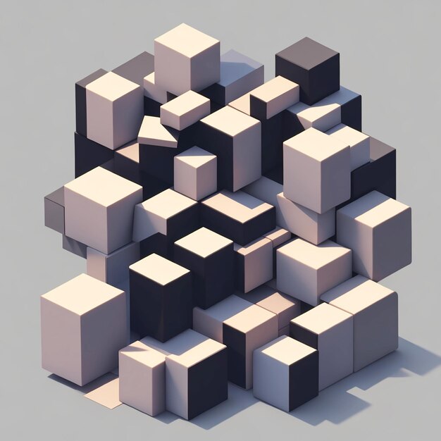 Ilustração vetorial de cubos 3D