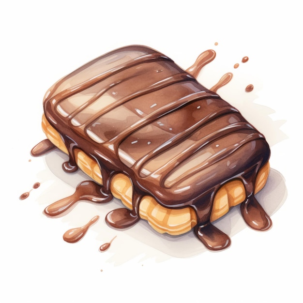 Ilustração vetorial de deliciosa pastelaria de chocolate com chuvas