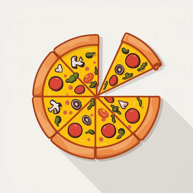 Ilustração vetorial de desenho animado de pizza