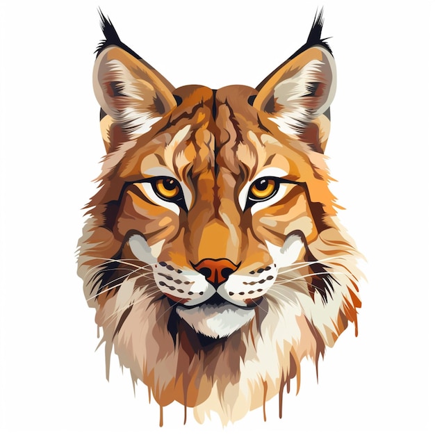 Foto ilustração vetorial de desenho animado lynx 2d em fundo branco