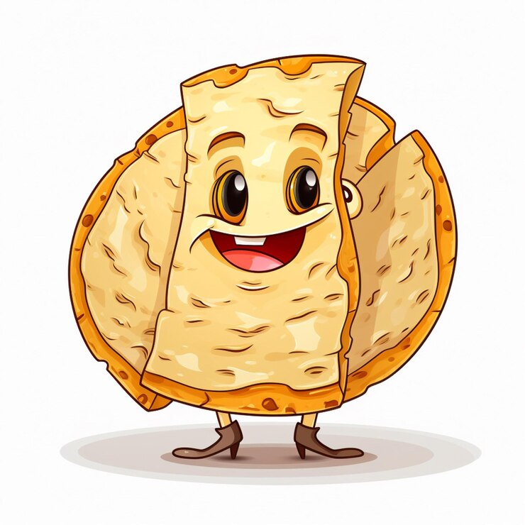 Foto ilustração vetorial de desenho animado tortilla 2d em fundo branco