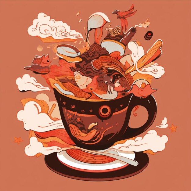 ilustração vetorial de design de café de t-shirt