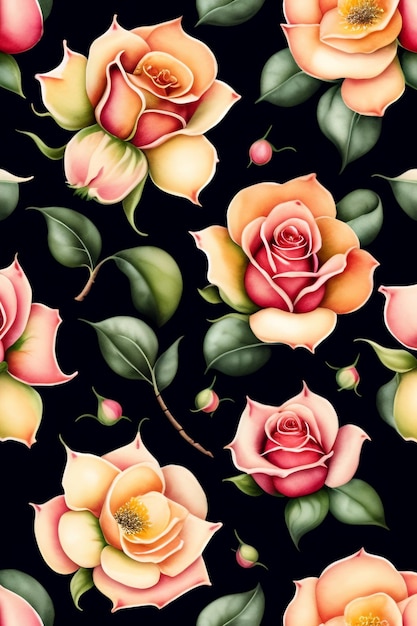 ilustração vetorial de design de caixa de creme realista detalhada 8k padrão floral magnólia rosa