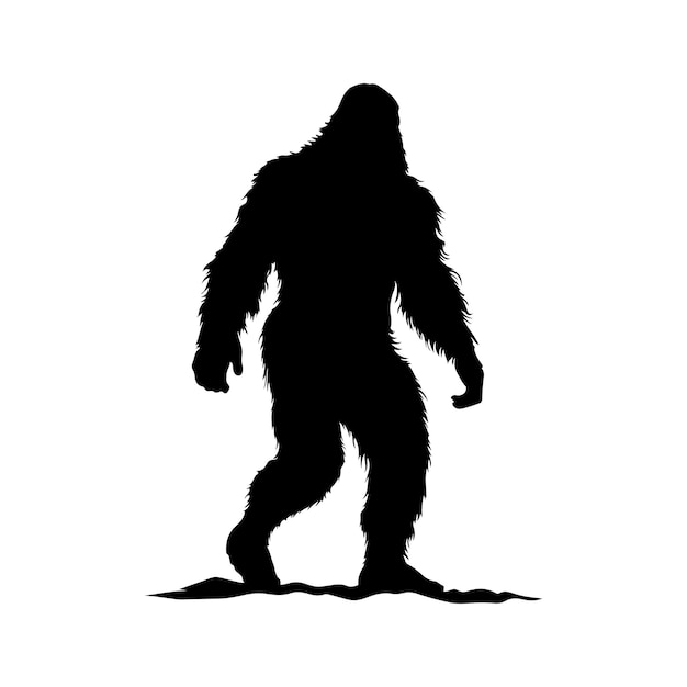 Ilustração vetorial de design de camiseta de silhueta de bigfoot vetorial