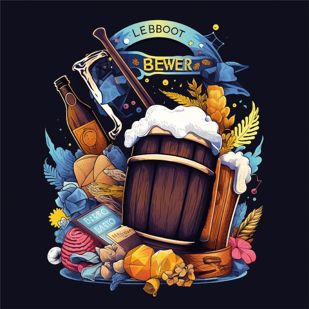 Ilustração vetorial de design de festivais de cerveja