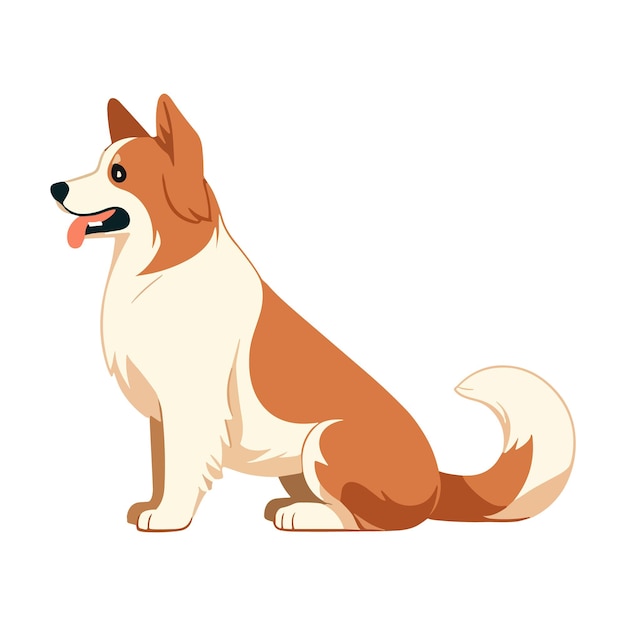 Ilustração vetorial de design plano de cão