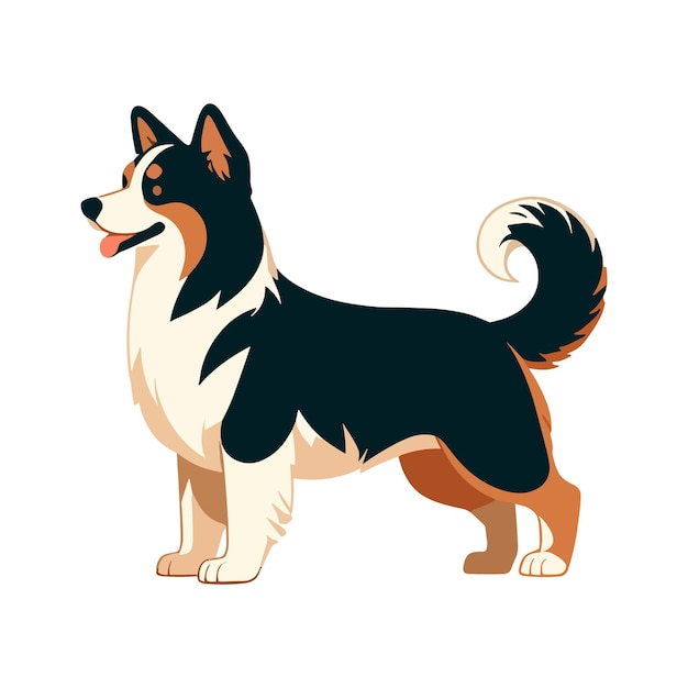 Ilustração vetorial de design plano de cão