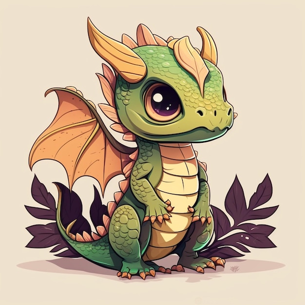 Ilustração vetorial de estilo de jogo de desenho animado Dragon