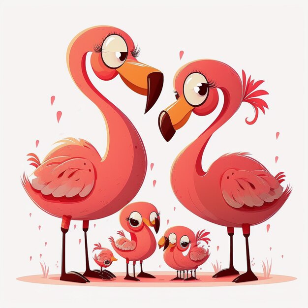 Foto ilustração vetorial de flamingos vibrantes de graceful oasis