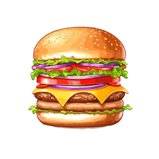 Ilustração vetorial de hambúrguer