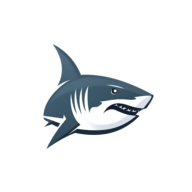 Ilustração vetorial de ícone de tubarão em estilo plano sobre fundo branco