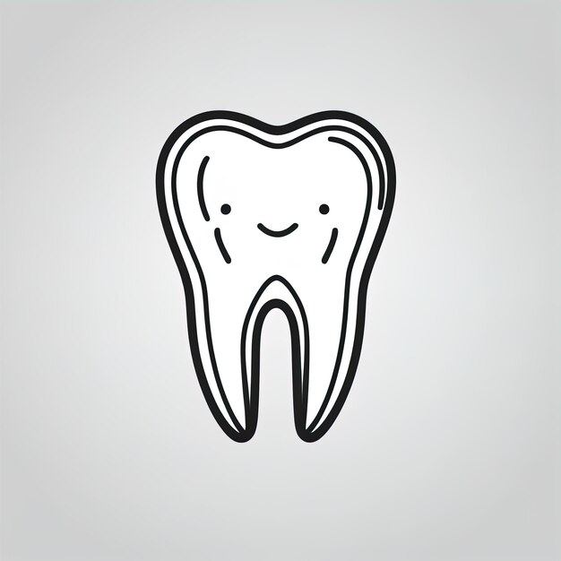 Ilustração vetorial de linha plana do dente Ícone do dente Sinal e símbolo vetoriais isolados em fundo cinzento