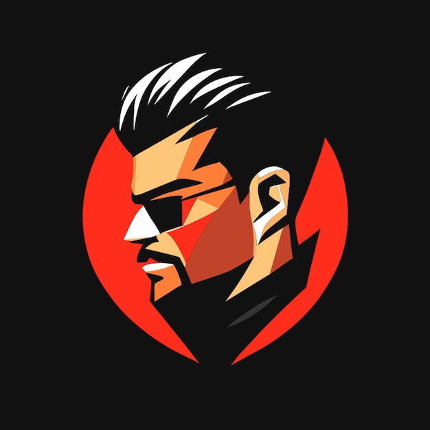 Ilustração vetorial de logotipo de retrato plano 2D
