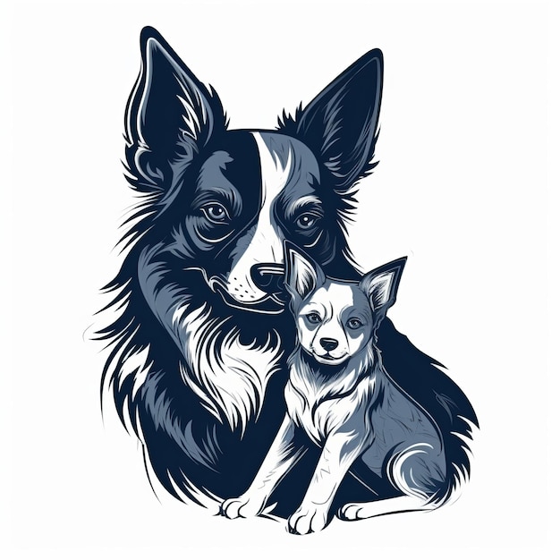 ilustração vetorial de mãe de cachorro para camiseta desenhada no adobe illustrator